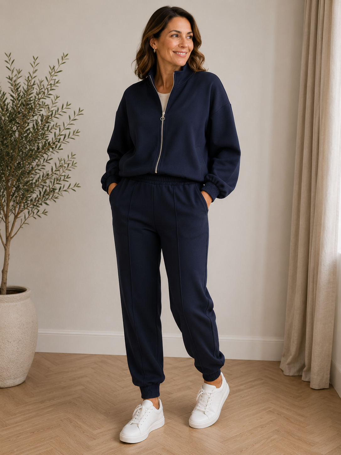 Zip Through Jacket and Cuffed Trouser Co-ord