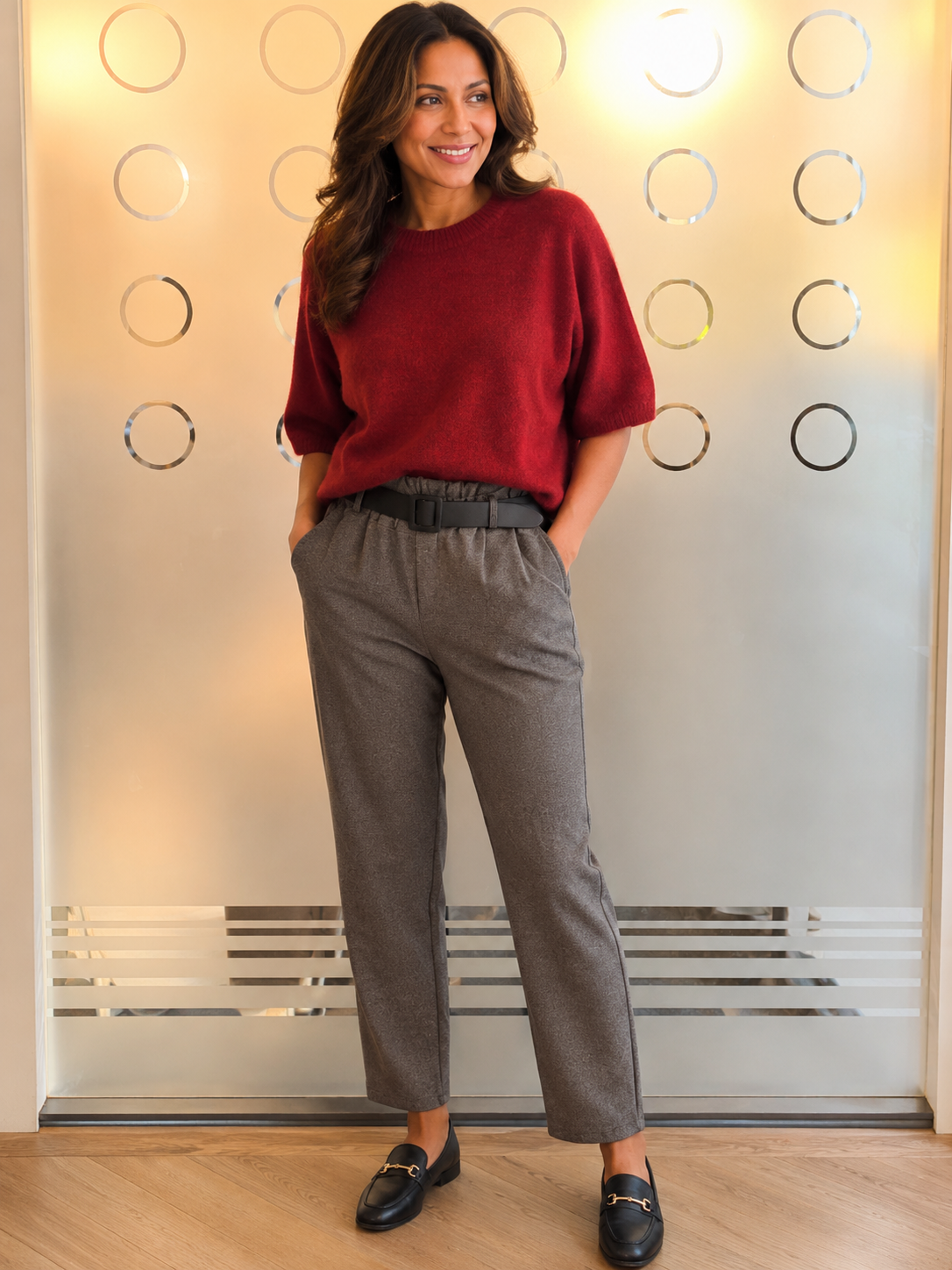 Belted Comfort Fit Trouser