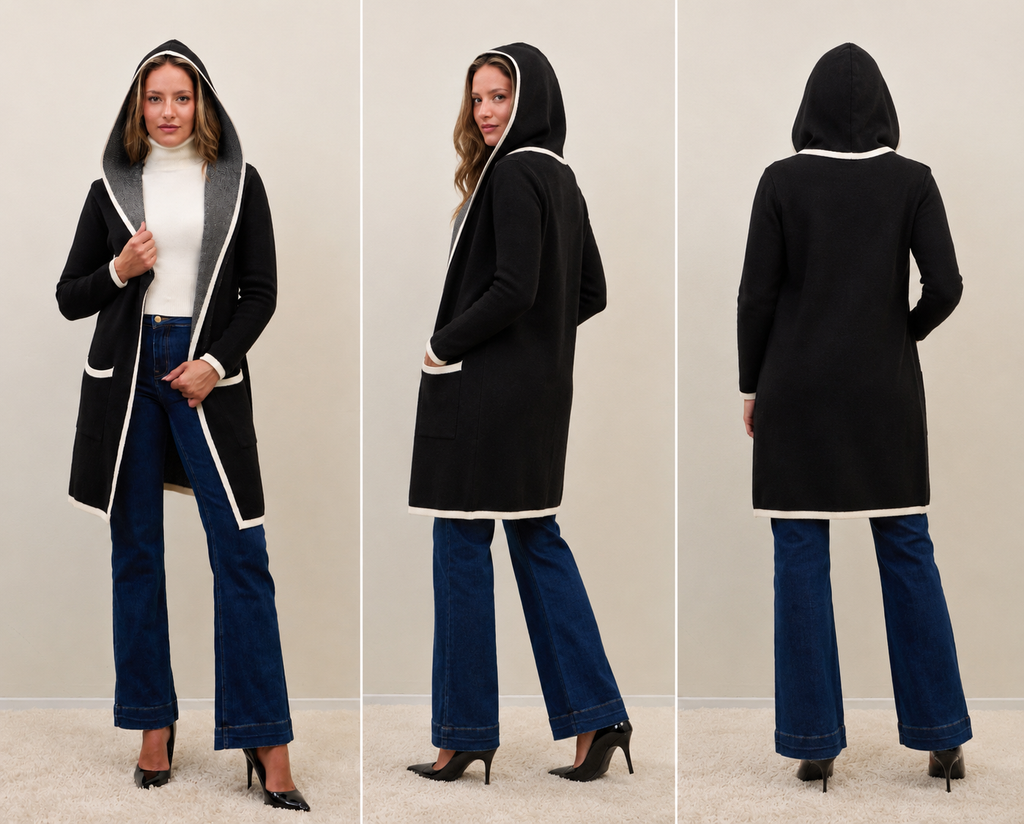 Longline Hooded Cardigan
