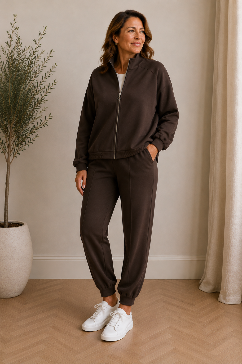 Zip Through Jacket and Cuffed Trouser Co-ord