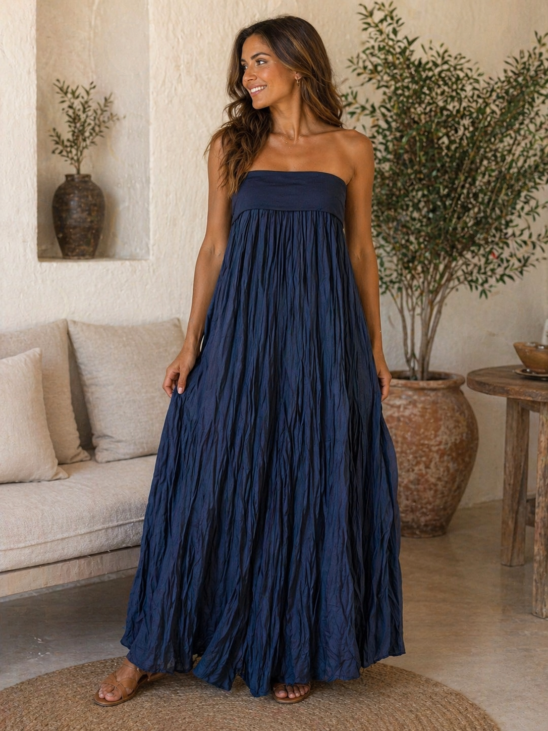 Crinkle Maxi Skirt/Dress