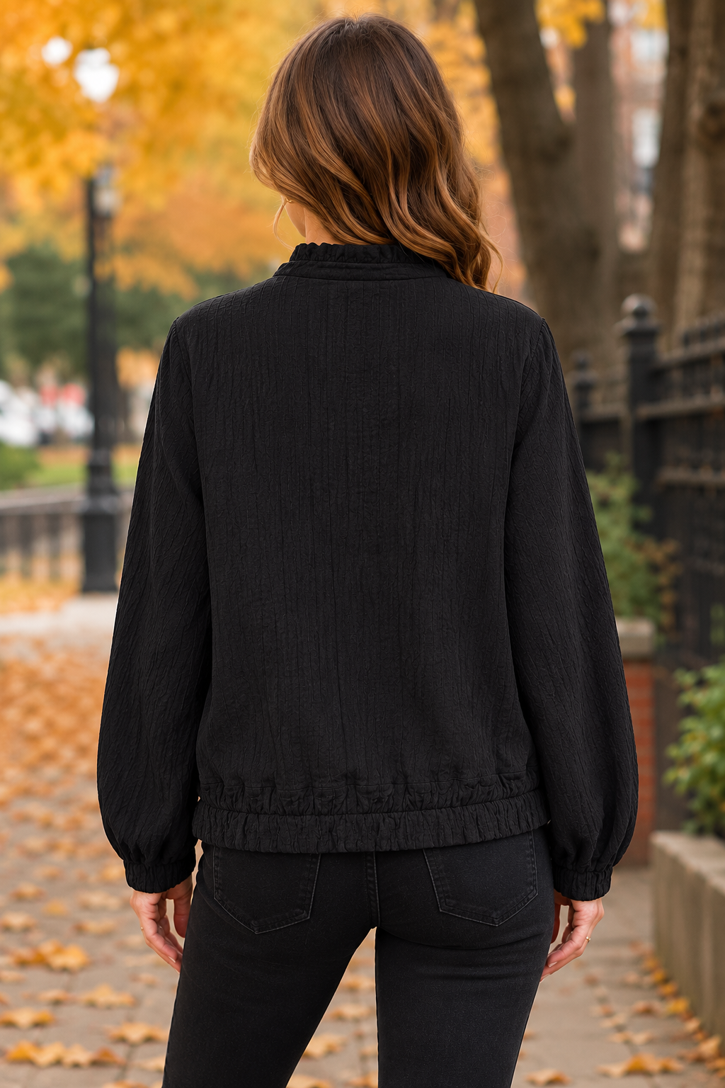 Textured Drawstring Jacket
