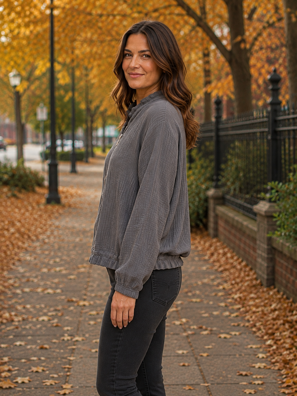 Textured Drawstring Jacket