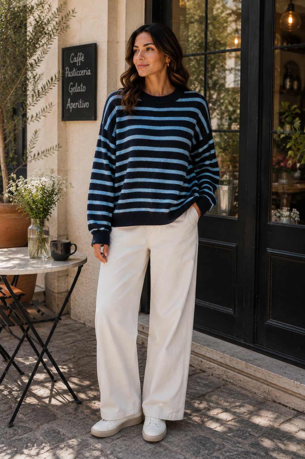 Cosy Stripe Contrast Knit Jumper