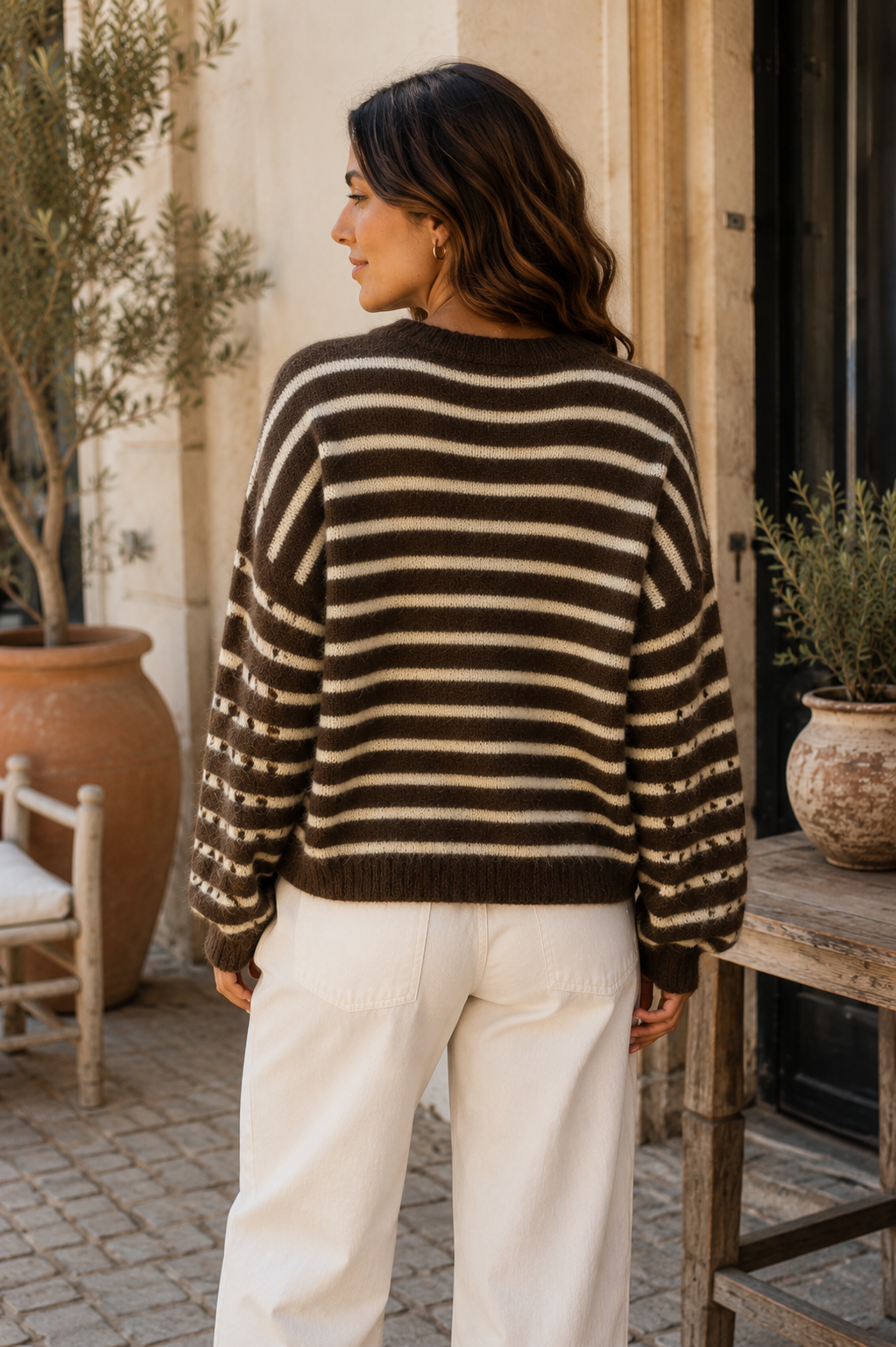 Cosy Stripe Contrast Knit Jumper