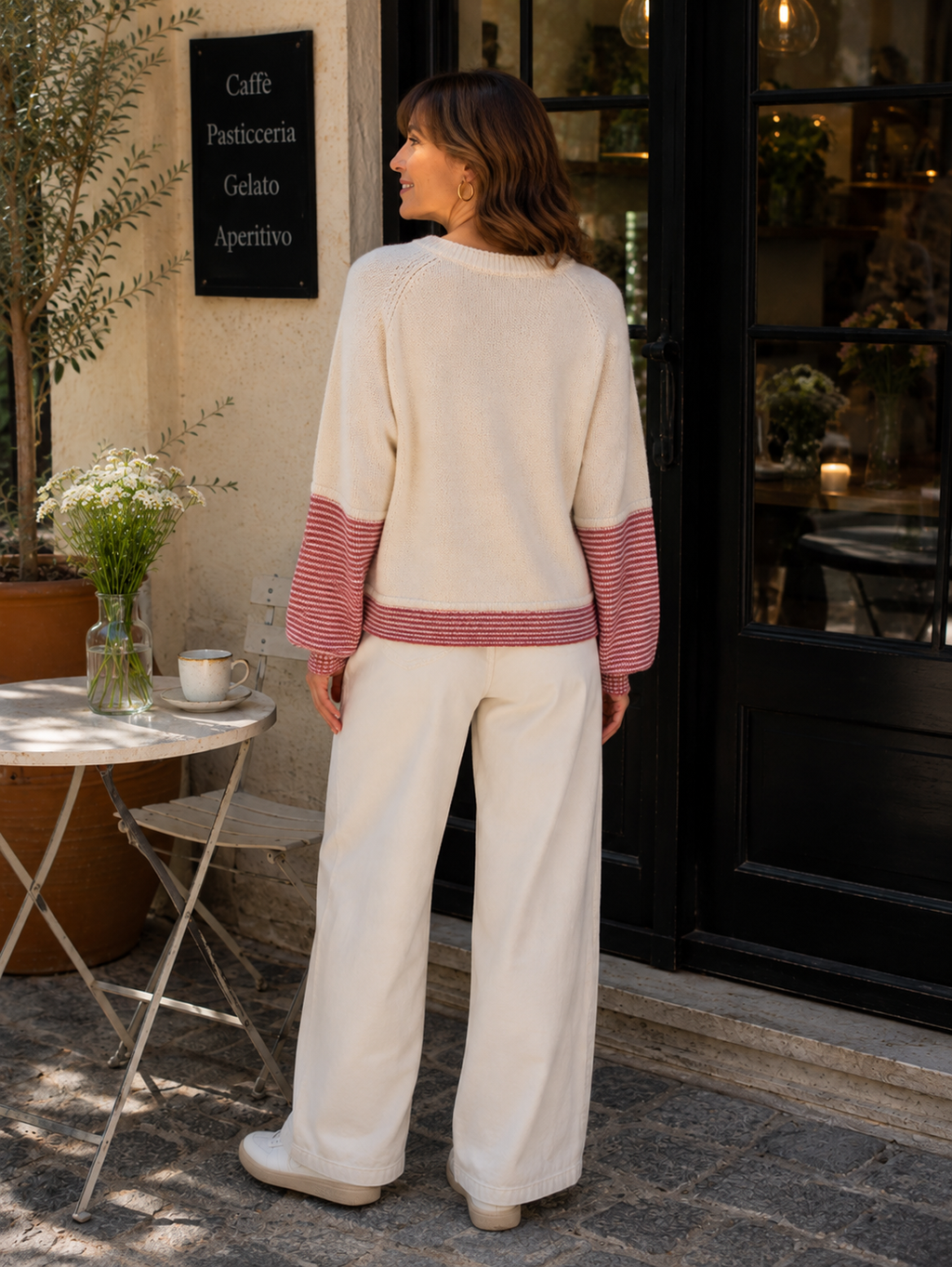 Relaxed Stripe Contrast Knit Jumper