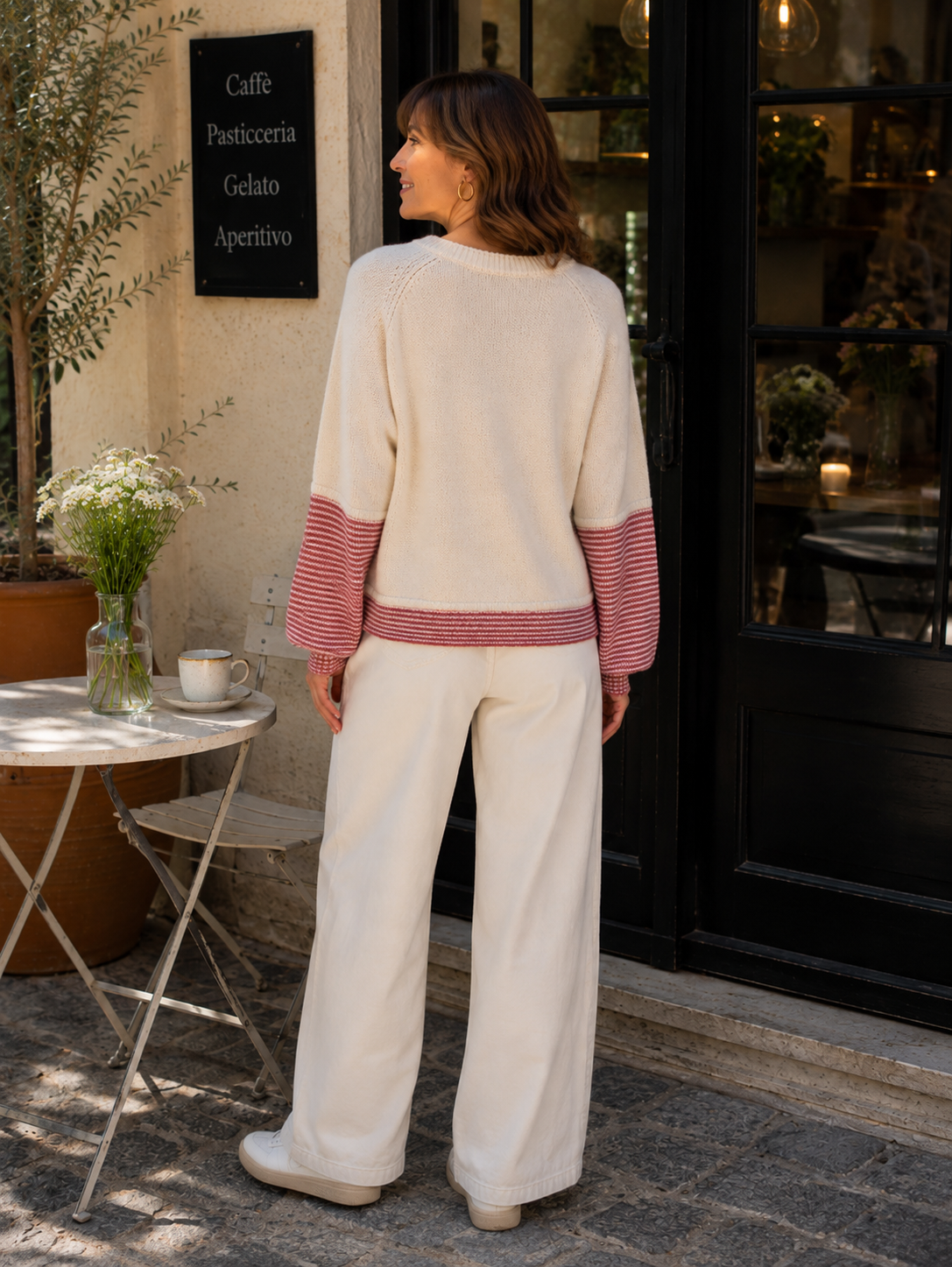 Relaxed Stripe Contrast Knit Jumper