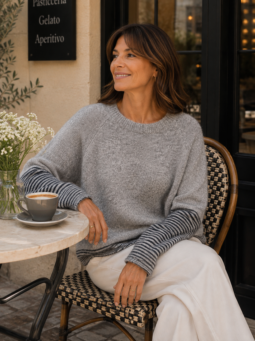 Relaxed Stripe Contrast Knit Jumper