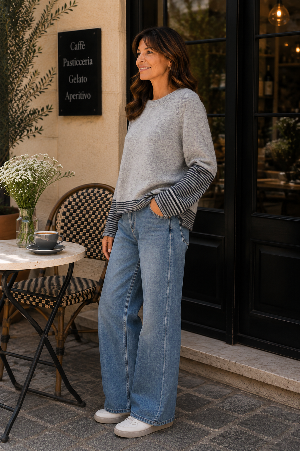 Relaxed Stripe Contrast Knit Jumper