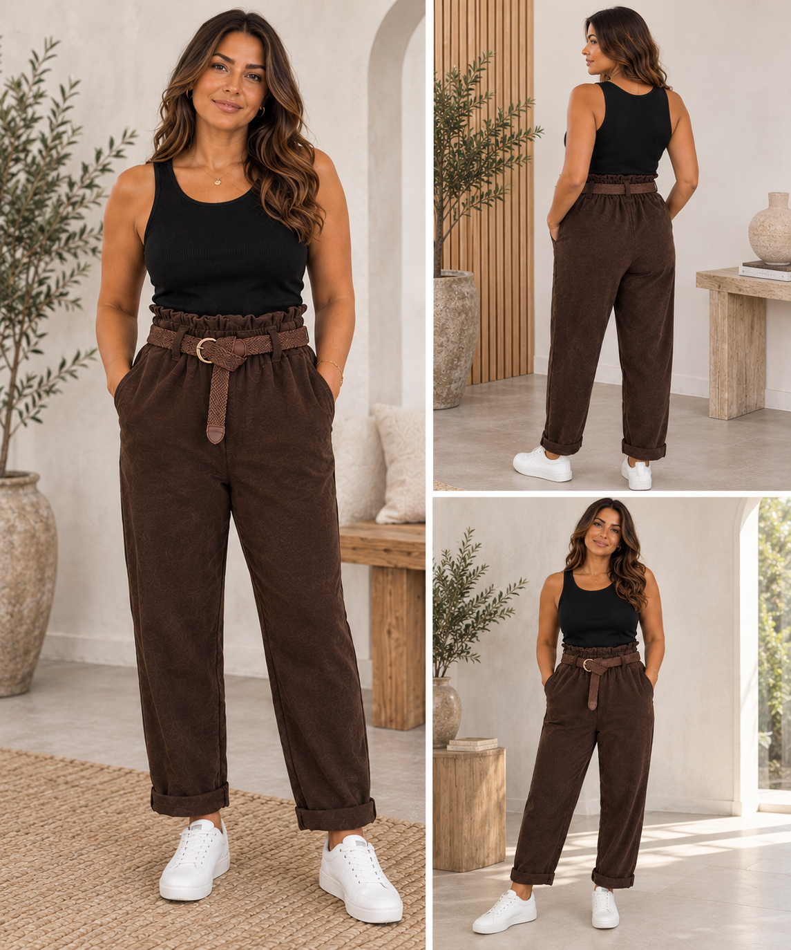 Soft Touch Belted Trousers