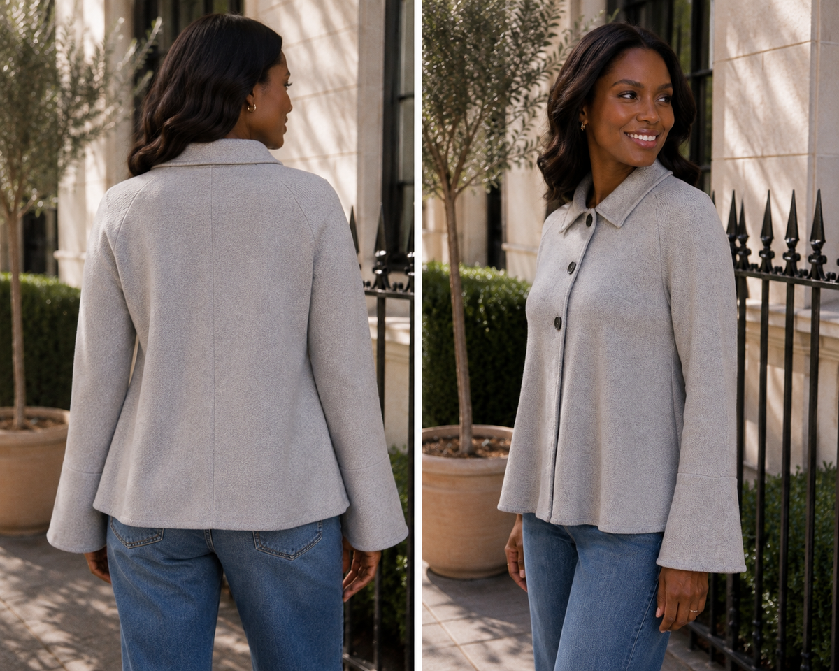 Collared Swing Knit Jacket