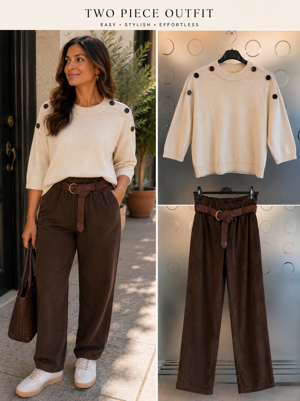 Button Shoulder Knit Jumper