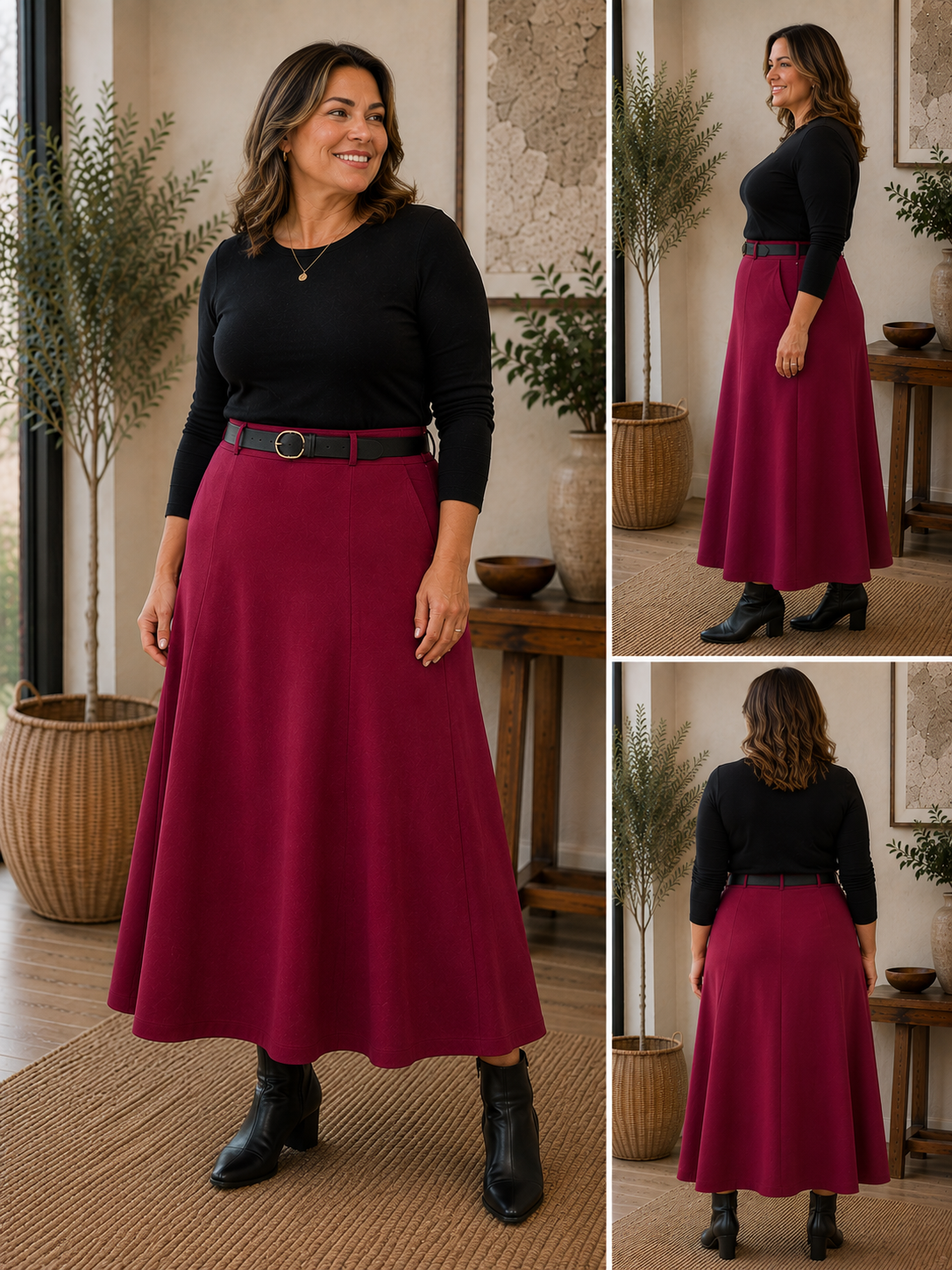 Faux Suede A-Line Skirt