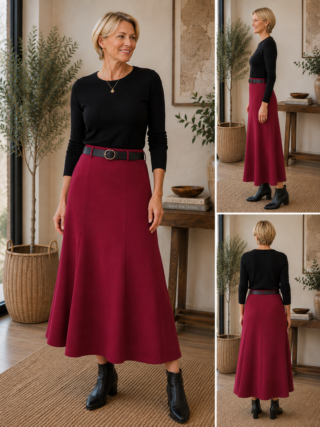 Faux Suede A-Line Skirt