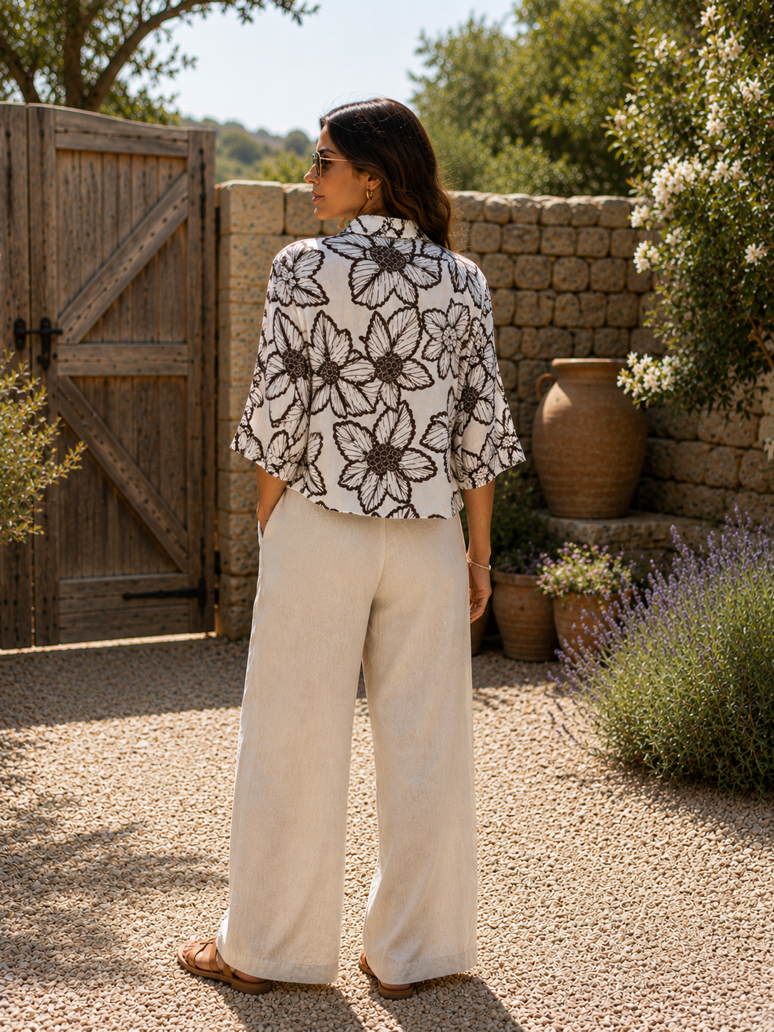 NEW IN! Tropical Bloom Batwing Cotton Blouse