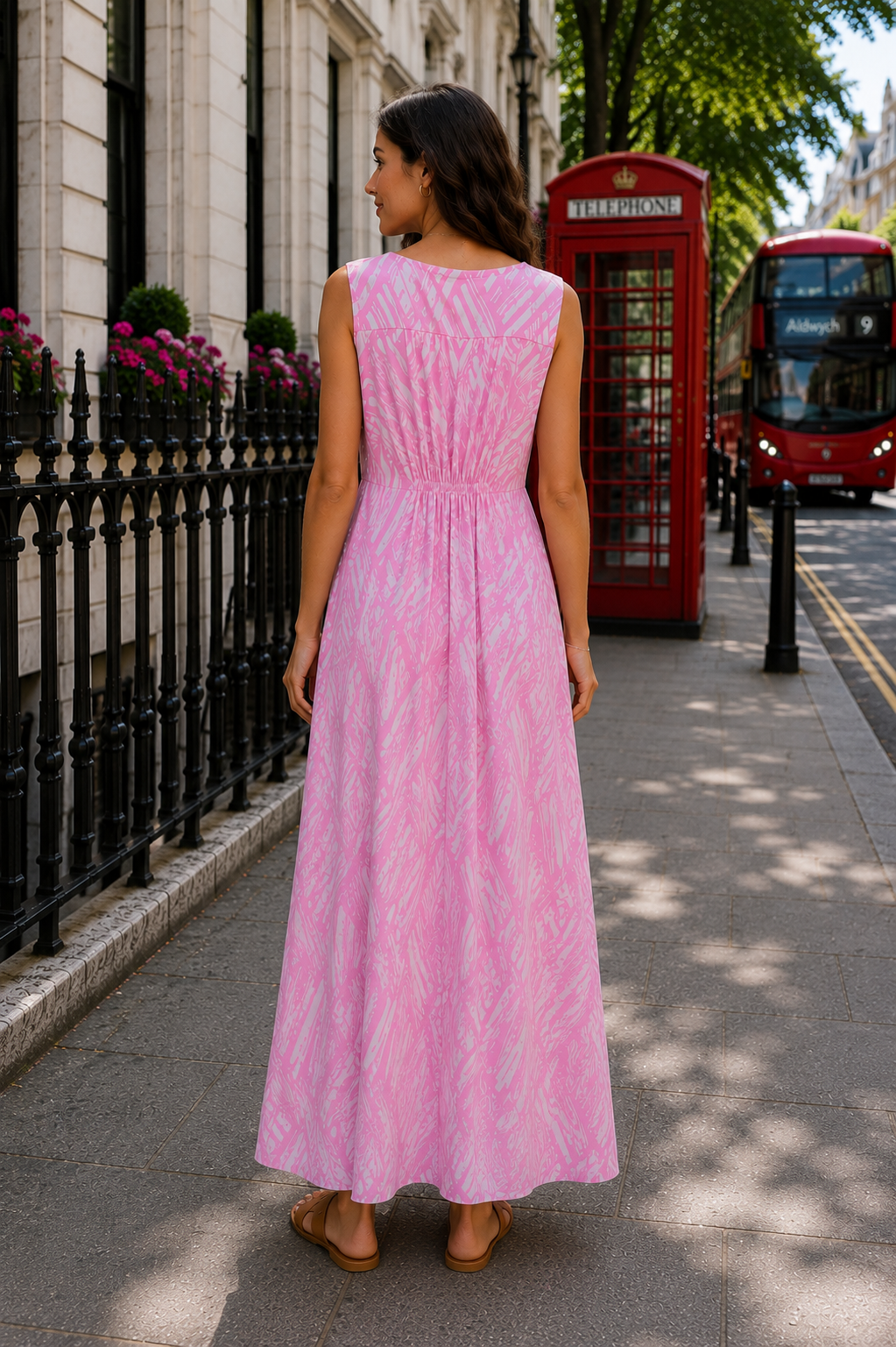 Sleeveless Abstract Maxi Dress