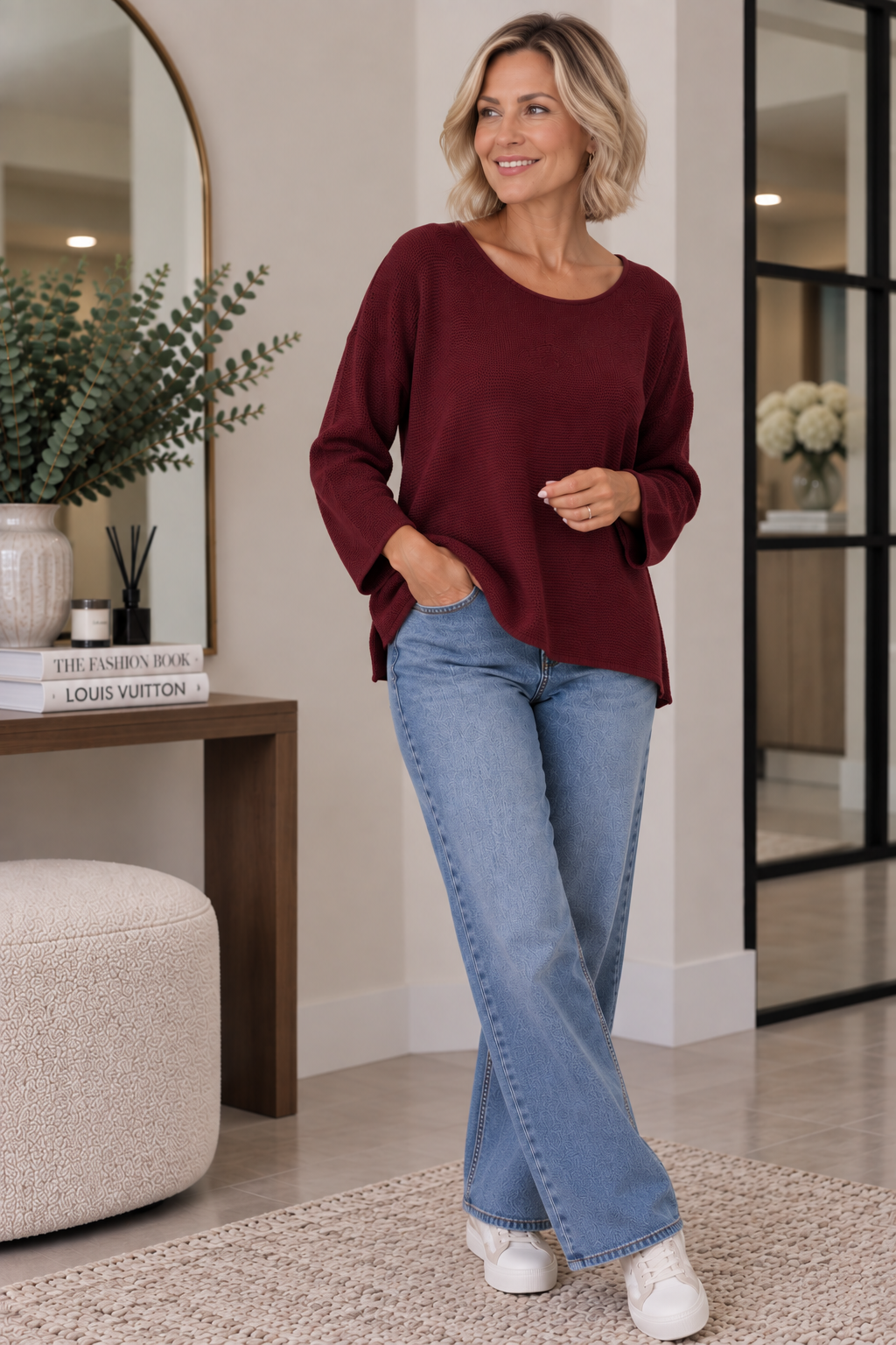 Round Neck Classic Fine Knit Jumper