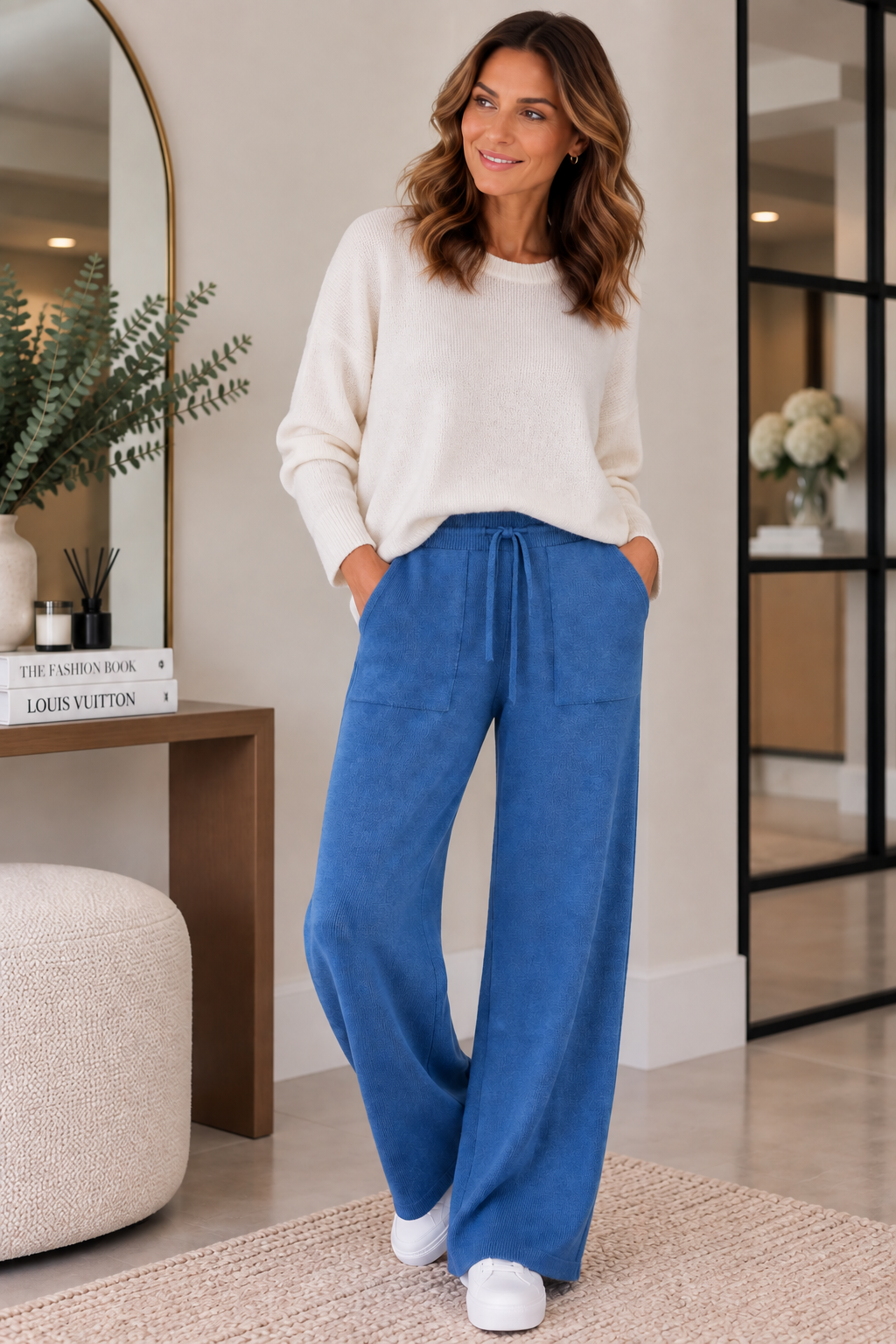 Knitted Pants With pocket and drawstring