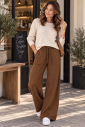 Knitted Pants With pocket and drawstring