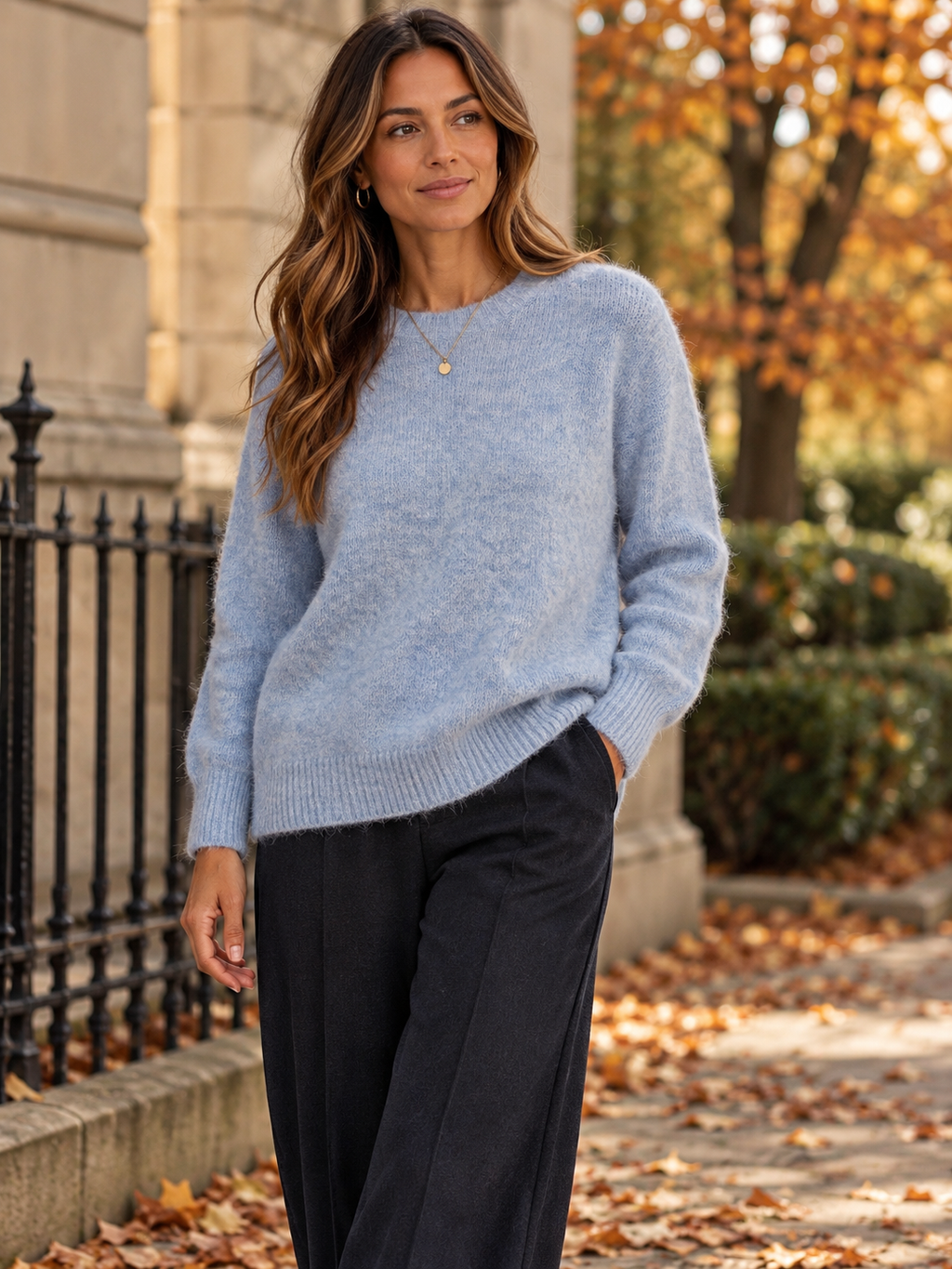 Melange Round Neck Jumper