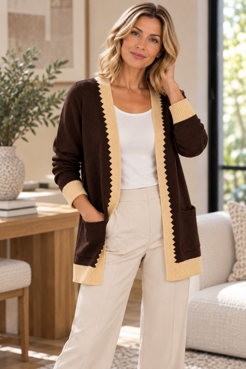 Pattern Edge Cardigan