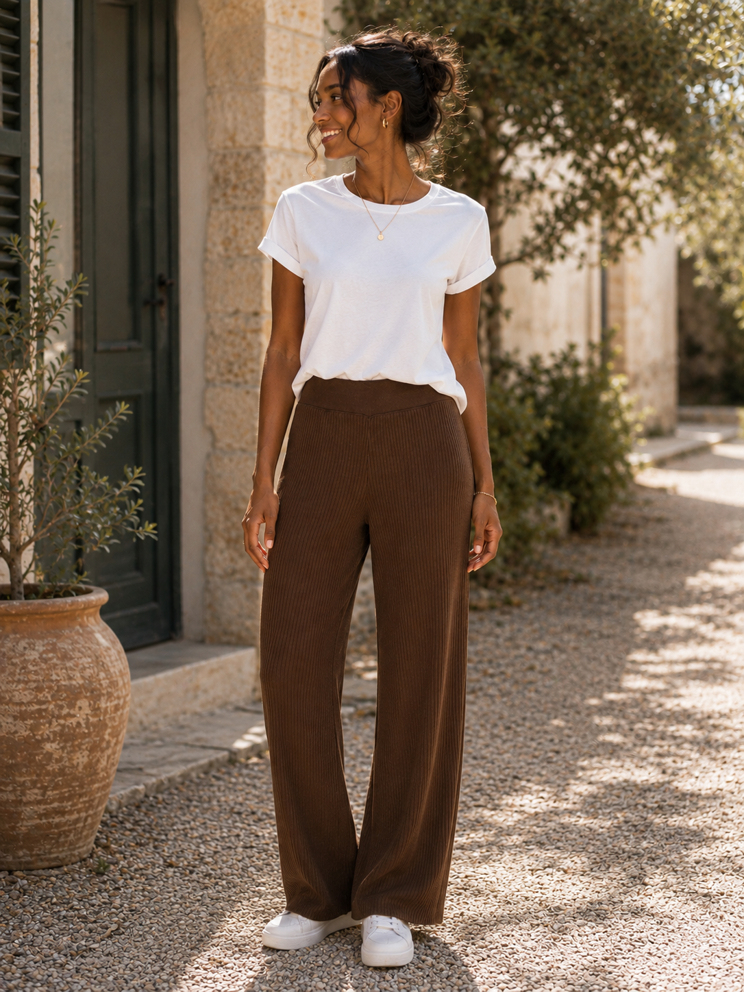 Ribbed Casual Pants