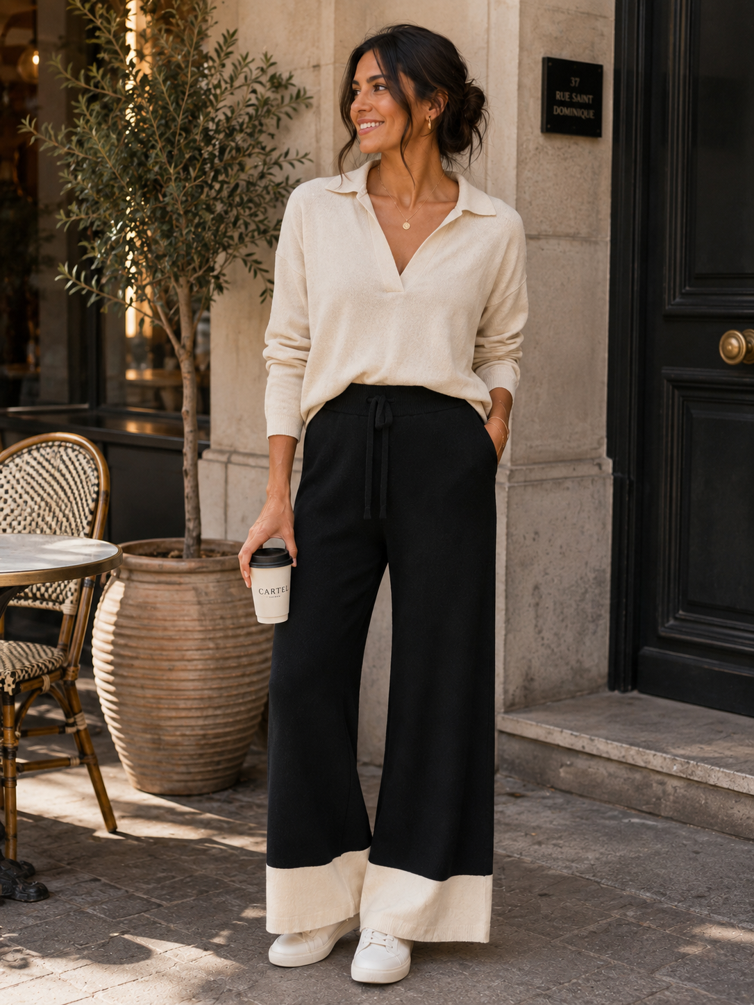 Colour Block Knit Pants