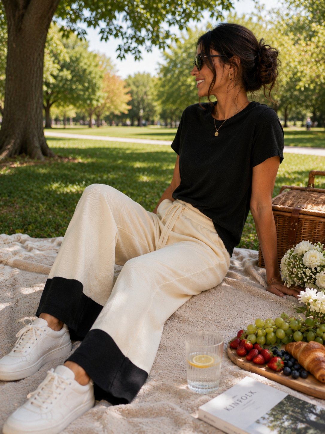 Colour Block Knit Pants