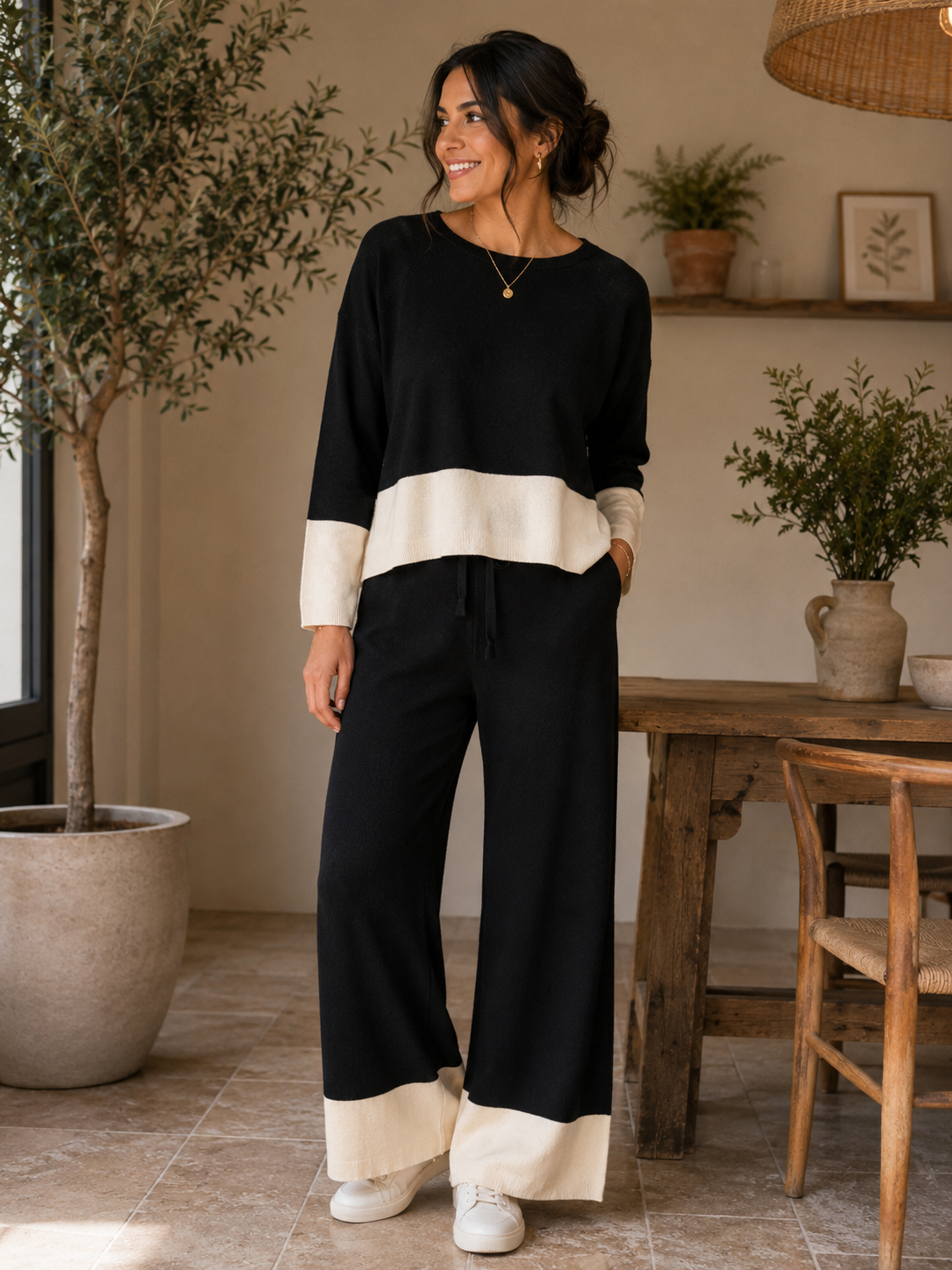 Colour Block Knit Jumper