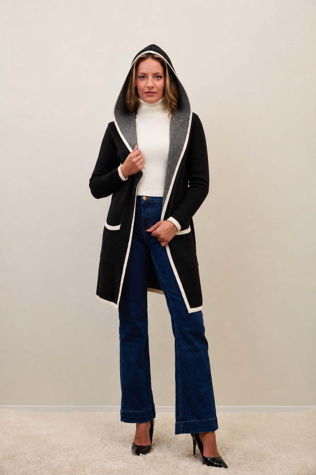 Longline Hooded Cardigan