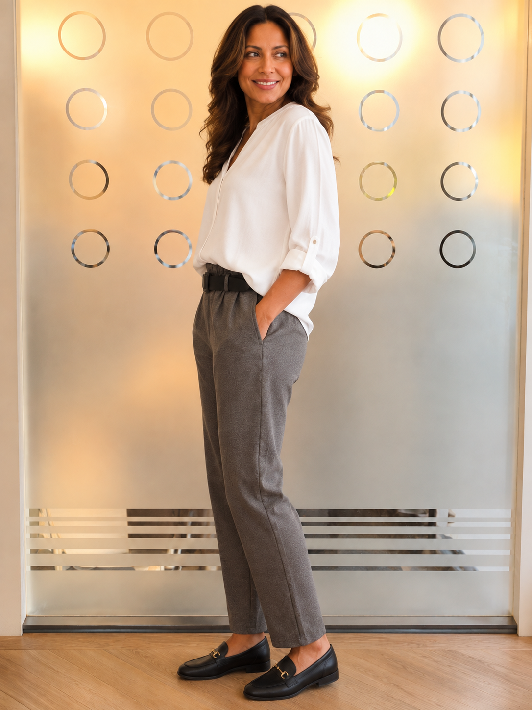 Belted Comfort Fit Trouser