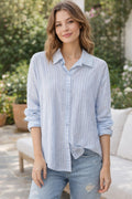 Long Sleeve Striped Blouse