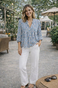Patterned V Neck Swing Top