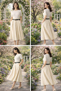 Pleat Textured Skirt