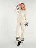 Embroidered Trim Contrast Jumper