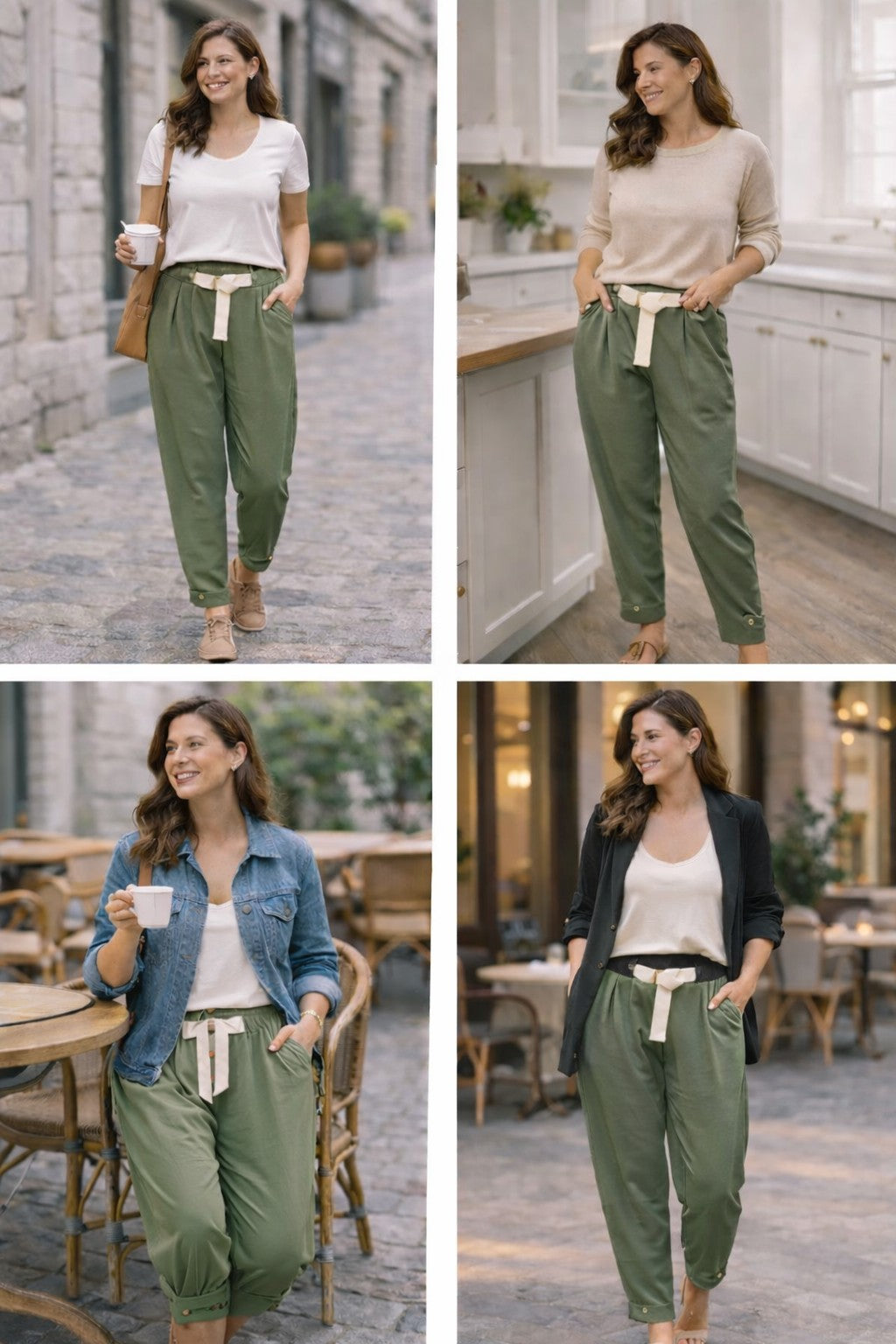 Button Detailed Trouser with Belt
