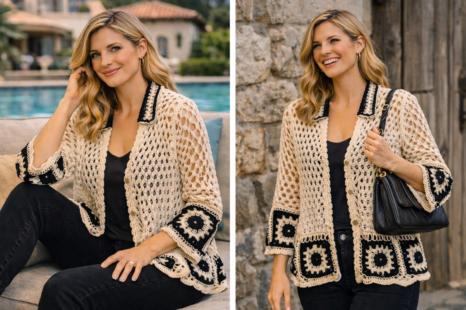 Crochet Collar Jacket