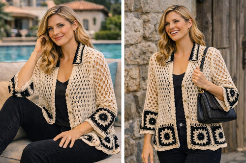 Crochet Collar Jacket