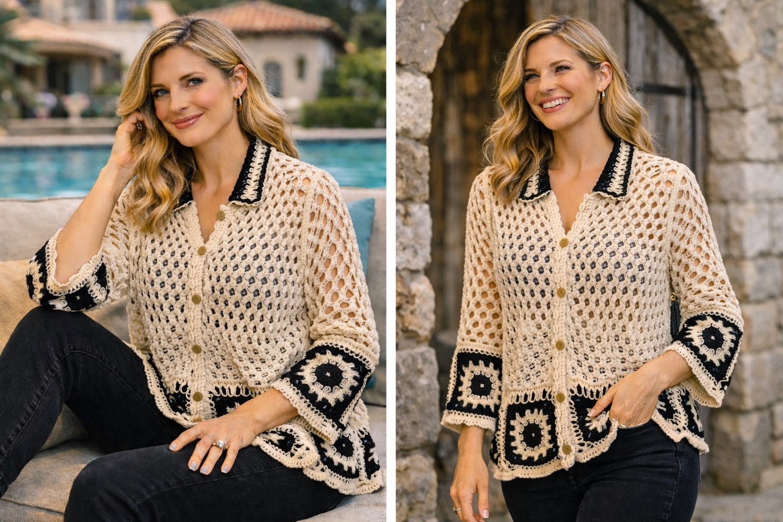 Crochet Collar Jacket