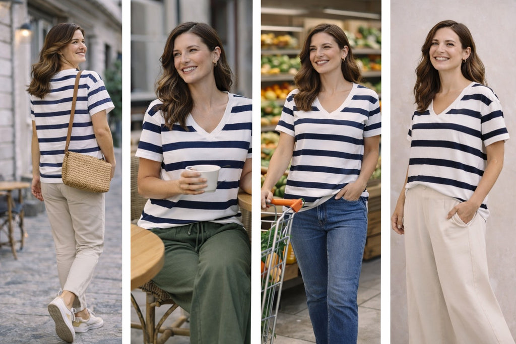 V Neck Short Sleeve Top