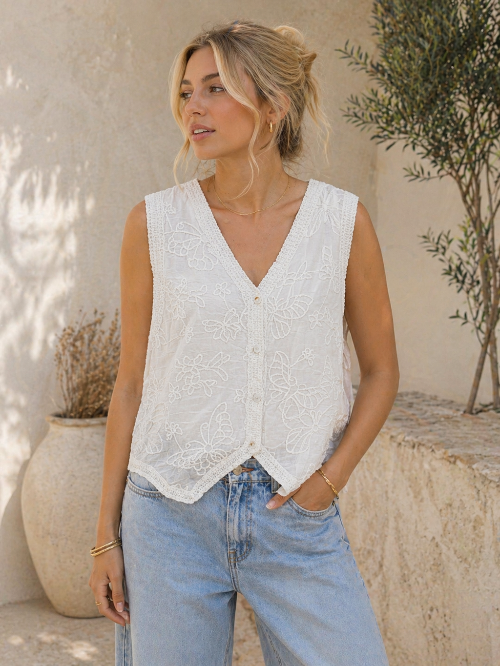 Embroidered Waistcoat/Blouse