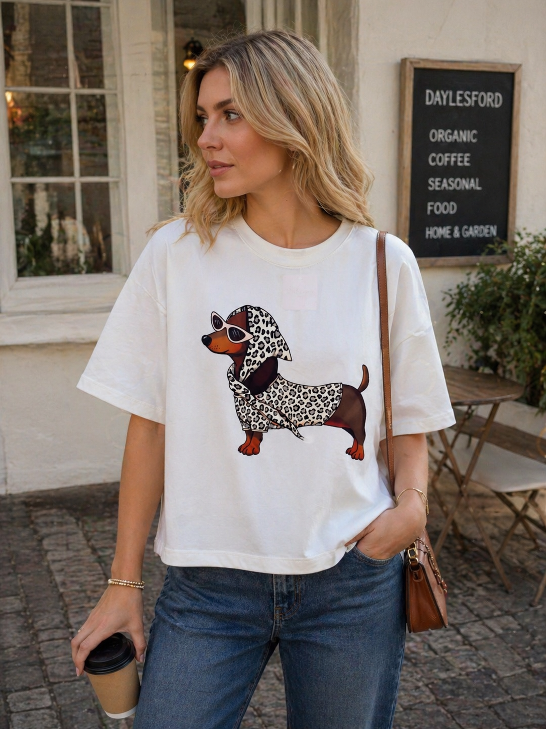 Dog Motif Box Tee